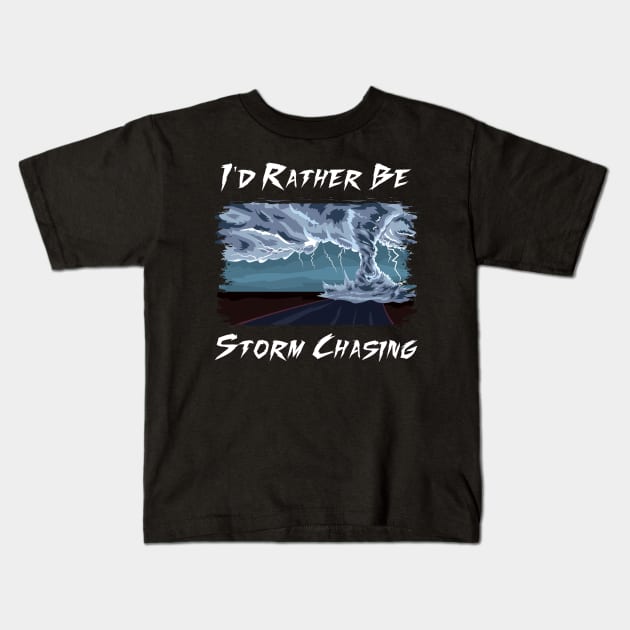 Weather Storm Tornado Hurricane Chaser Gift Idea Kids T-Shirt by woormle